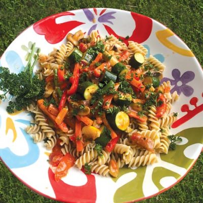 Whole-wheat-fusilli-Pasta-Primavera